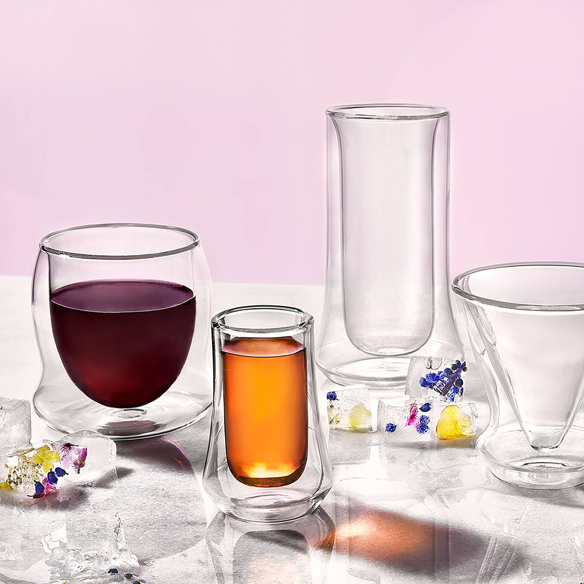 JoyJolt® Cosmo Double Walled Stemless Wine Glasses, 4ct.